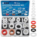 ZDBB 70 Pcs Plumbing Silicone Gasket Assortment Kit VMQ Silicone Washer for Assorted Shower Head Garden Hose High Temperature Hot Plumbing Pipes Fittings Seal Repair