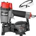 XtremepowerUS Coil Siding Roofing Nailer, Pneumatic Roofing Nails from 7/8" up to 1-3/4", 16 Degree Magazine Patio Roofing Nail Gun
