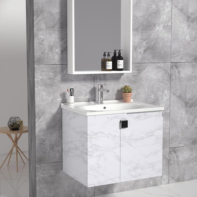 practicalWs White/Grey Marble Contact Paper 23.6" x 118", Marble Wallpaper Peel and Stick with Tools, Self Adhesive Vinyl Film Contact Paper for Countertops
