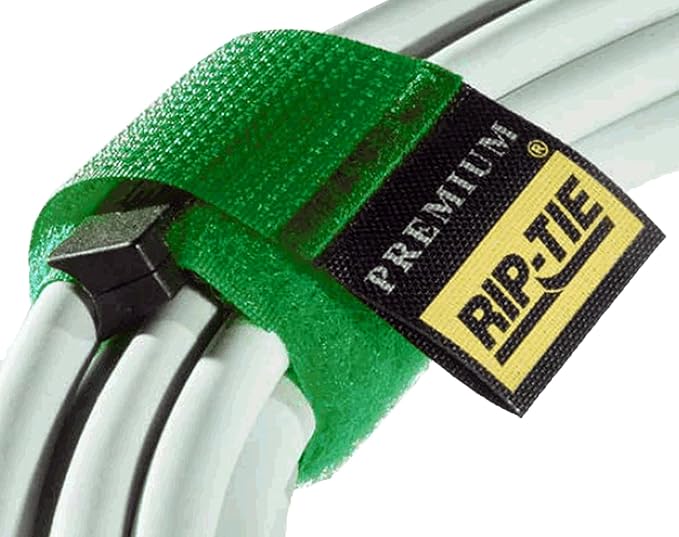RIP-TIE 1 x 6.5 Rip-Lock CableWrap Cable Tie Perfect for Heavy Duty Cables 10 Pack Green