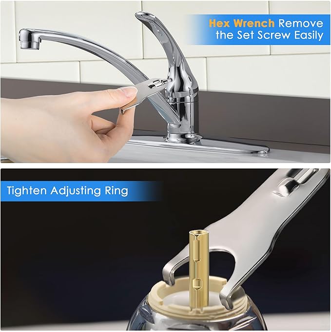 Dreyoo Single Handle Faucet Repair Kit with RP212 Stainless Steel Ball Valves and Knob Handles, Compatible with Delta/Peerless Single Handle Faucets, Replacement for RP77739 and 86971(2 Pack)