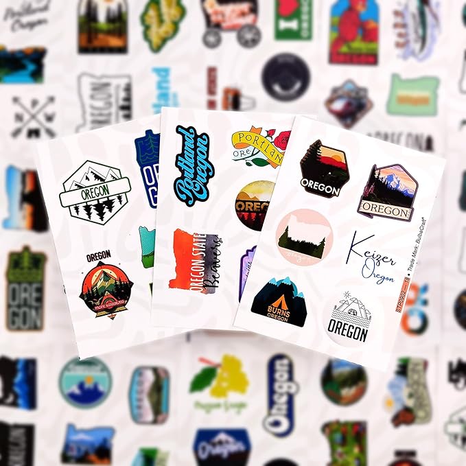BulbaCraft Oregon Stickers and Decals for Water Bottles & Laptop, Scrapbook - Oregon Gifts and Souvenirs Laptop Decals, Gifts for Women & Men