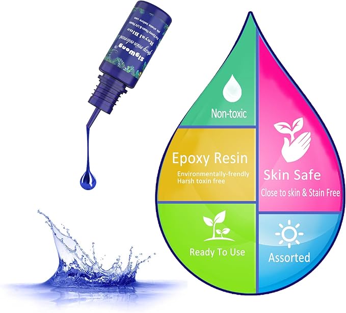 Epoxy Resin Pigment - 16 Colors Translucent Resin Colorant, Highly Concentrated Resin Dye for DIY Jewelry Making, AB Resin Coloring - 10ml