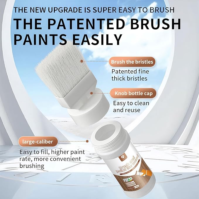 6.35 fl oz Wood Touch-Up Paint for Doors, Cabinets, Furniture & Metal Surfaces | Multi-Surface Scratch Repair | Quick-Drying Formula | Easy Application (Black)