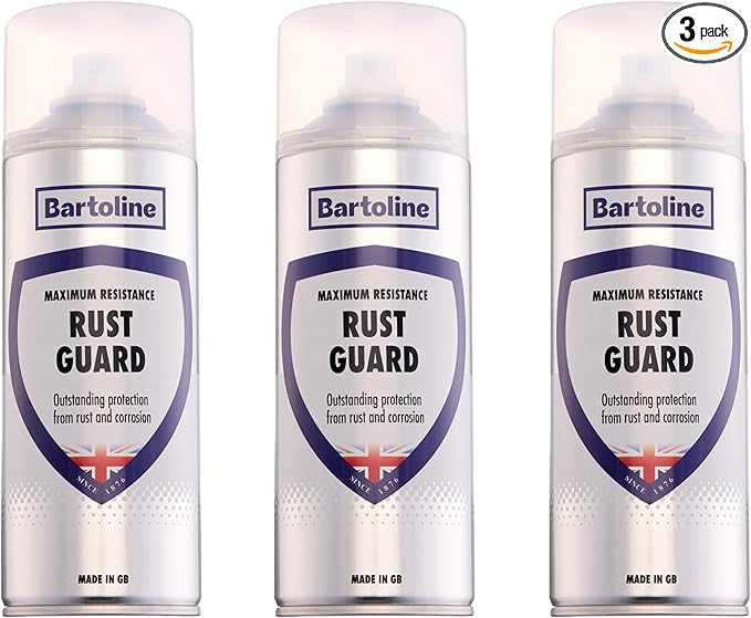 Bartoline Rust Guard Spray, 13.5 oz [3 Pack] - Satin Finish Rust Protection for Metal, Tools, Vehicles, Gates & Outdoor Equipment Weather & UV Resistant - 400 ml