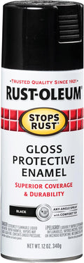 Rust-Oleum 7779830 Stops Rust Spray Paint, 12 oz, Gloss Black