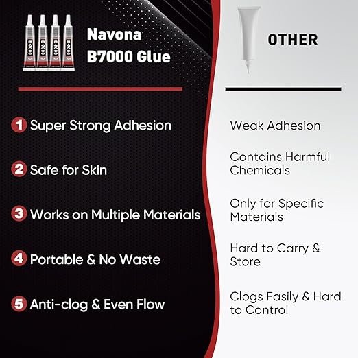8 PCS 15ml B7000 Glue Clear with Precision Tip, Bedazzling Glue, Super Glues, Rhinestone Glue for Nail, Craft Glues, Jewelry Making, Nail Art, DIY, Makeup, Shoes