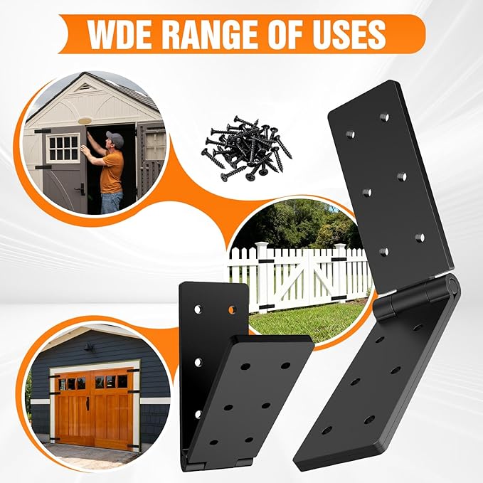 Heavy Duty Hinges 270 Degree Folding Hinge for Bifold Doors, Double-Layer Black Iron Table Cabinet Hinge 4PCS