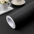 23.6 in x 236.2 in Black Wallpaper Black Peel and Stick Wallpaper | Soild Matte Textured Self Adhesive Removable Vinyl Film Paper for Cabinets Countertops Wall Decoration Coverings