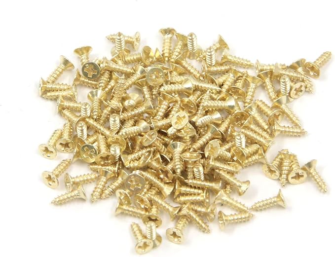 T Tulead Mini Box Hinges 180 Degree Golden Replacement Butt Folding Hinge 2.56"x0.59" Cabinet Closet Hinges 24PCS with Mounting Screws
