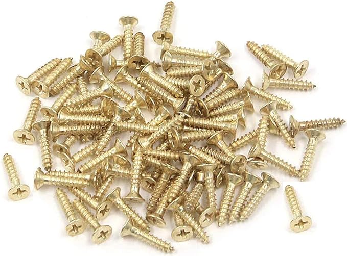 XMHF Folding Butt Hinge, Cabinet Gate Closet Door Hinge 1-1/2'' Long Home Furniture Hardware with Mounting Screws Gold Tone, Pack of 12