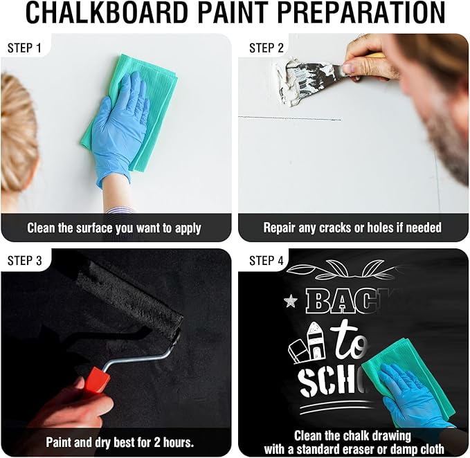 Falling in Art Chalkboard Paint, 16 Oz Black Chalkboard Paint Use on Walls, Doors, Paper, Wood, Ideal for Decorations and DIY Projects