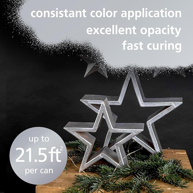 Silver Paint Spray Crush Semi Gloss | Water based & Odorless | Eco-Friendly & Vegan | Weather & UV-Resistant | For all Substrates | Fast Drying & High Coverage | For Indoor/Outdoor