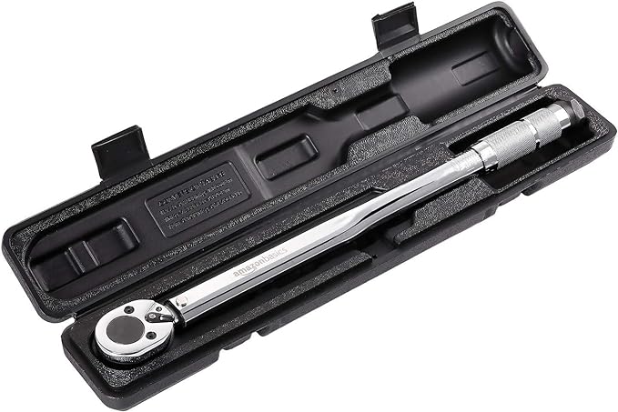 Amazon Basics 1/2-Inch Drive Click Heavy-Duty Torque Wrench with Audible Click, High Accuracy, 25-250 ft-lb, 33.9-338.9 Nm