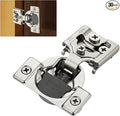30 Pack (15 Pairs) 1/2" Overlay Soft Close Cabinet Hinges, Satin Nickel Stainless Steel Concealed Hinges with 3D Self-Closing for Face Frame Doors & Kitchens