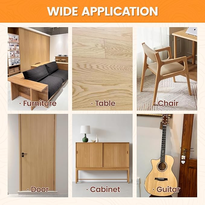 Wood Filler, Wood Repair Kit, 16 Ounce Paintable & Stainable Wood Putty Filler, Wood Scratch Cracks Holes Repair Furniture, Exterior Wood Filler Water Resistant, Wood Putty White oak,