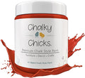 Chalky Chicks All-in-One Chalk Paint for Furniture or Cabinet - 16Fl Oz - Matte Finish Emmy's Red (Orange Red) for Metal, Wood Furniture Paint - No Sanding All-in-One for Home Decor & Crafts, USA Made
