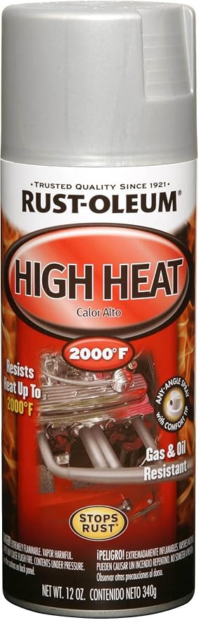 Rust-Oleum 248904 Automotive High Heat Spray Paint, 12 Ounce (Pack of 2), Flat Aluminum
