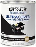 Rust-Oleum 1974502 Painter's Touch Latex Paint, Quart, Semi-Gloss Black 32 Fl Oz (Pack of 1)