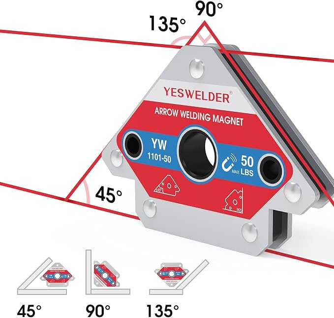 YESWELDER 25 LB & 50LB Welding Magnet-4 Pieces of Magnetic Welding Holder 25 LBS /50 LBs Holding Power Welding Accessories