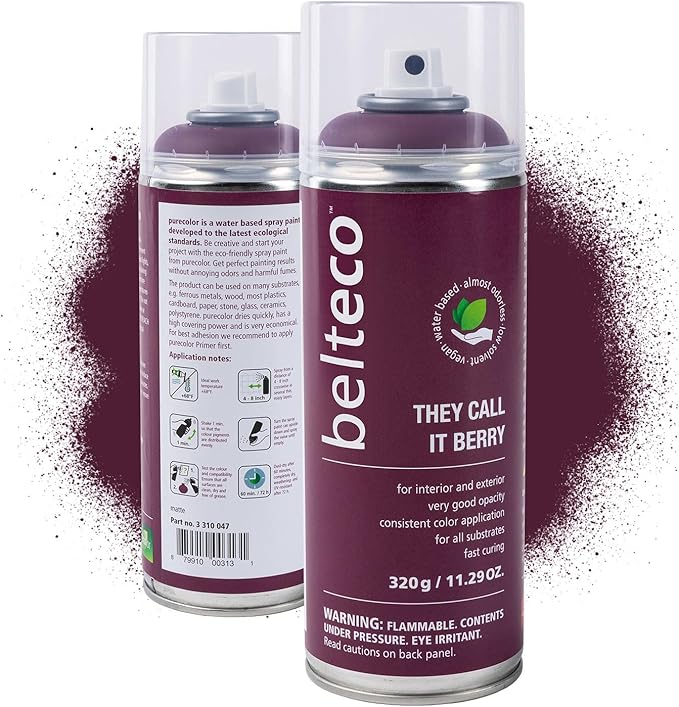 They Call It Berry Spray Paint | Water based & Odorless | Eco-Friendly & Vegan | Weather & UV-Resistant | For all Substrates | Fast Drying with High Coverage | For Indoor/Outdoor Use