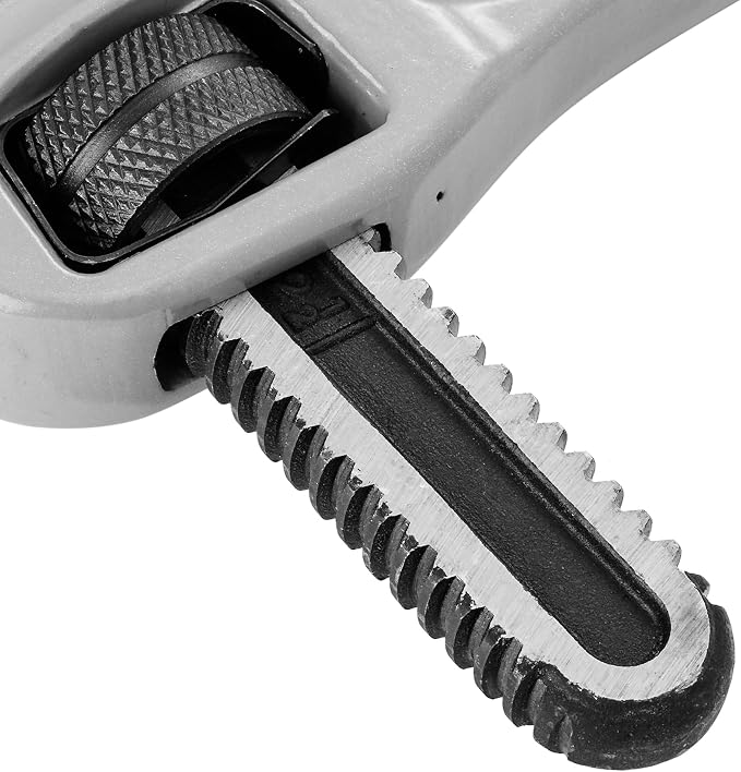 DURATECH 18-inch Aluminum Offset Pipe Wrench, Adjustable Plumbing Wrench | 2-1/2" Jaw Capacity, Heavy Duty, Drop Forged, Exceed GGG standard