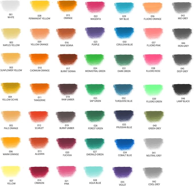 Artecho 48pcs Soft Pastels, 46 Colors Including 4 Fluorescent Colors, Extra Free Black & White, Square Chalk for Drawing, Blending, Layering, Shading, Pastels Art Supplies