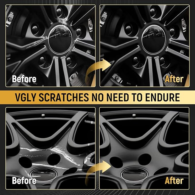 Black Touch Up Paint Rim Paint Wheel Scratch Repair Kit for Curb Rash & Scratches, Universal Black Enamel Repair Scratch Resistant 1.5 fl oz Car Touch Up Pen
