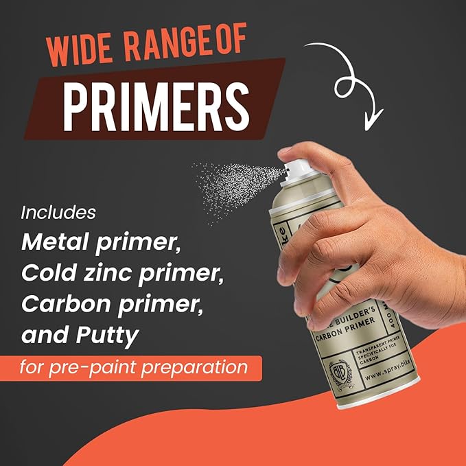 Spray.Bike Frame Builder's Carbon Primer | Clear Spray Primer for Carbon Fiber & Resin Composite Bike Frames | Spray Paint for Bike Painting | Superior Coverage, Super Grip, Quick Dry | 400ml, Clear