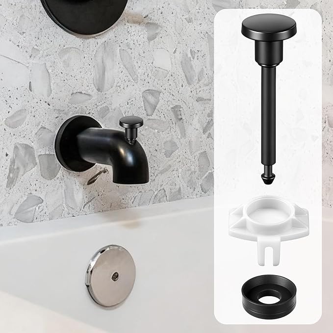 Universal Tub Spout Diverter Repair Kit, 2 Set Shower Diverters Tub Spout Repair Kit Includes 2 Diverter Valve Stems, 2X Cup Seals, 2X Gates, Bathroom Shower Bathtub Leaky Faucet Repairing Replacement