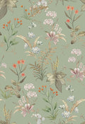 Simon&Siff Vintage Floral Peel and Stick Wallpaper 120"x17.3" | Sage Green Botanical Contact Paper, Self Adhesive Removable Wall Paper, Renter Friendly, Bedroom Cabinets DIY Decor