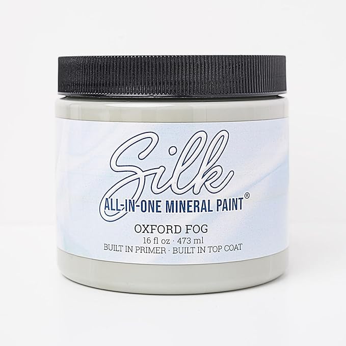 Dixie Belle Silk All-in-One Mineral Paint | Oxford Fog (16oz) | Earthy Warm Blue Green All-in-One Water Based Primer + Topcoat | Durable Furniture Paint | Low Reflective Finish