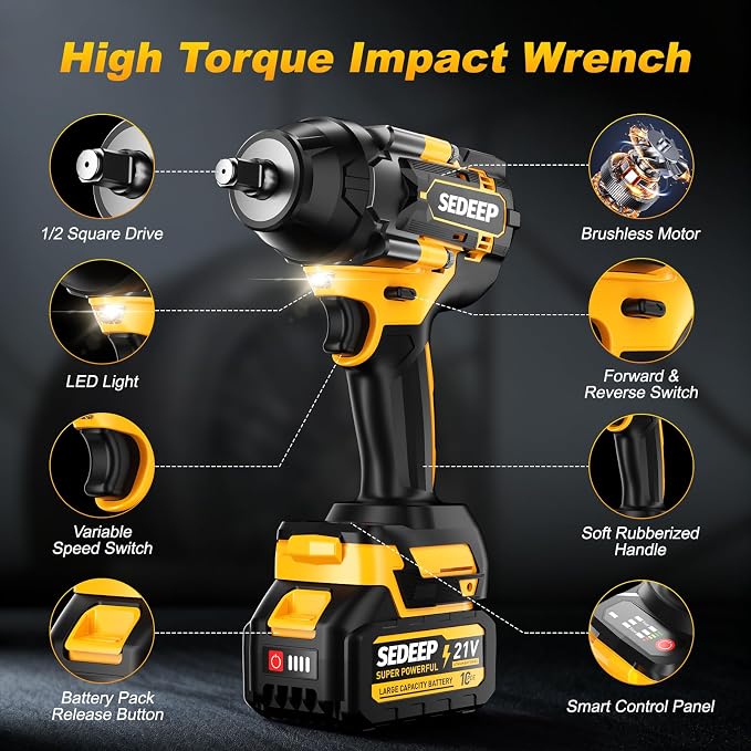 1/2 Inch Impact Wrench, for home Golden Yellow