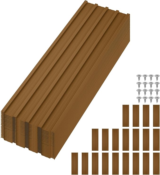GarveeLife 20Pcs Metal Roofing Panels for Carport, Heavy Duty Metal Carport Kits, Galvanized Steel Corrugated Panels, for Patio Outdoor Garden, 60.63 in x 16.8 in