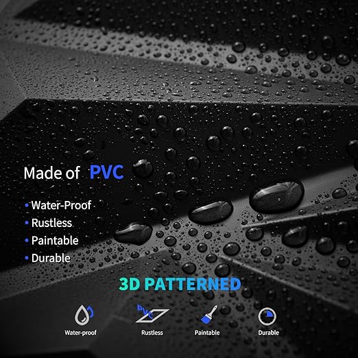 100 Pack 3D Wall Panels Diamond, Black, 12''x12'' | PVC Accent Wall Panels for Interior Wall Decor, Living Room Lobby Bedroom Hotel Office