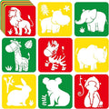 36pcs Animal Drawing Stencils for Kids 8 Inch Sidewalk Chalk Stencils Painting Large Washable Reusable Jungle Animals Themed Primary Shape Template for Kids Toddlers Preschool