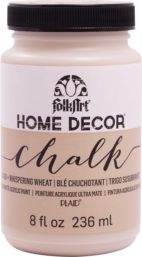 FolkArt Home Decor Chalk Furniture & Craft Paint in Assorted Colors, 8 ounce, Whispering Wheat