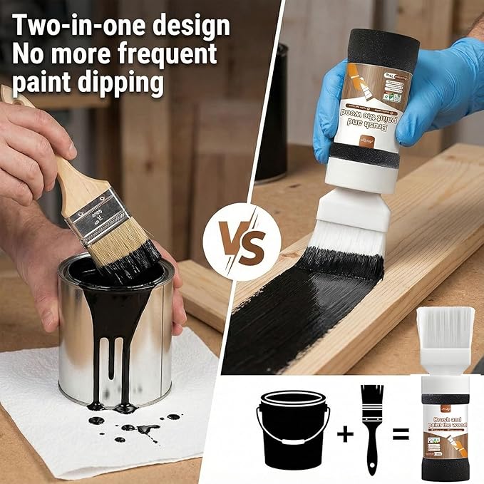 Black Paint, Touch-Up Paint for Furniture, Cabinets, Wood, Metal, No Sanding, Fast Drying, Water Based, Multi Surface, 6.35 oz