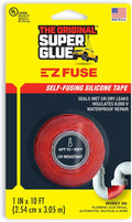 Super Glue Red E-Z Fuse Tape, Silicone Self-Fusing Tape, Insulates up to 8,000 Volts, Permanent & Flexible, Works Wet or Dry, High-Temperature Range (-60°F to +500°F), Ideal for Repairs & Sealing `