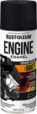 Rust-Oleum 363568 Engine Enamel Spray Paint, 11 oz, Satin Black