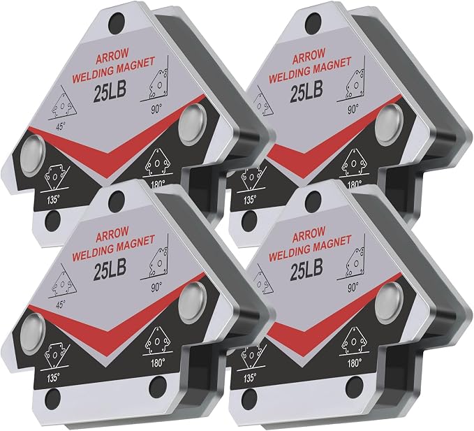 GUTIMORE 25LB Welding Magents, Pack of 4, Heavy Duty Angle Holding Magnet Holder