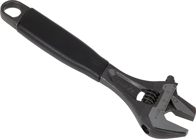 Bahco 9071P Reversible Jaw Black Ergo Adjustable Wrench, 200mm Length
