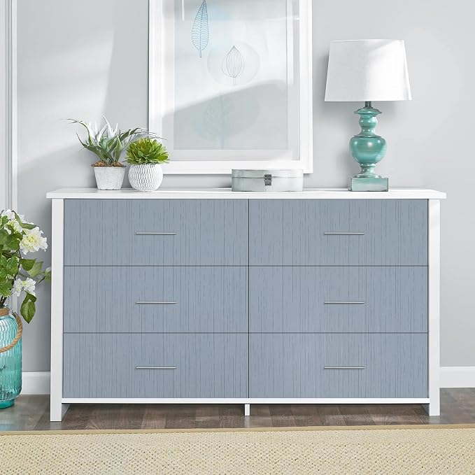 Grey Blue Peel and Stick Grasscloth Texture Wallpaper 15.74" x 196.85" | Neutral Faux Grass Cloth Contact Paper Waterproof Vintage Removable Linen Vinyl Wall Paper for Room Walls Furniture