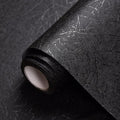 Cohoo Home Black Silk Peel and Stick Wallpaper for Bedroom Solid Black Textured Contact Paper for Cabinets and Drawers Self Adhesive Removable Wallpaper for Bathroom Embossed Waterproof 15.7inW 197inL