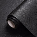 Cohoo Home Black Silk Peel and Stick Wallpaper for Bedroom Solid Black Textured Contact Paper for Cabinets and Drawers Self Adhesive Removable Wallpaper for Bathroom Embossed Waterproof 15.7inW 118inL