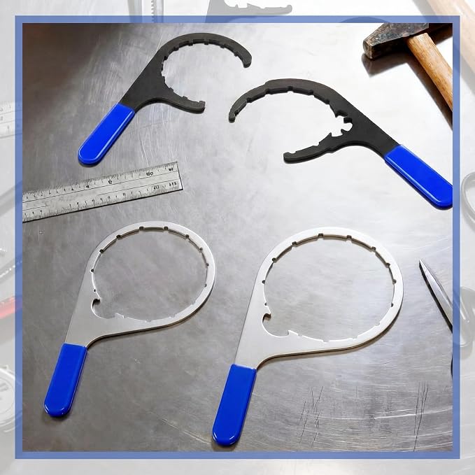 4 Pcs Fuel Filter Wrench 4.6'' & 5'' & 6'' & 8'' Blue | Compatible with Diesel Engines Water Separator, Cap Claw Grip Design, Metal Plastic Build, Easy Removal