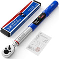 Digital Torque Wrench 3/8 Drive For Motorcycle Engine Spark Plug | 5.02-99.57 Ft-Lb (6.8-135 N.m)，±2% Accuracy，Peak & Track，LED & Buzzer Alert，Electronic Display，for Mechanic Auto Moto Bike