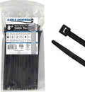 Kable Kontrol Heavy Duty Cable Zip Ties 100 Pcs 8 Inch Black, 120 Lbs Tensile Strength, Self-locking UV Resistant Plastic Nylon Wire Ties, for Indoor or Outdoor Use