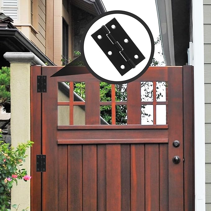 Murtenze 6 Pack 2.5 Inch Door Hinges, Black Butt Hinges with Mounting Screws