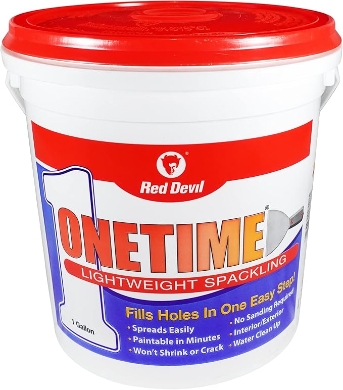 Red Devil 0541 ONETIME Lightweight Spackle Wall Repair, Spackling for Holes Drywall, 1 Gallon, White, Made in USA